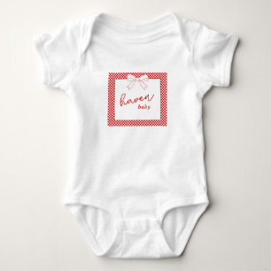 Body Para Bebé ¡Ciao Baby! Baby Shower de lazo de cuadros rojos i