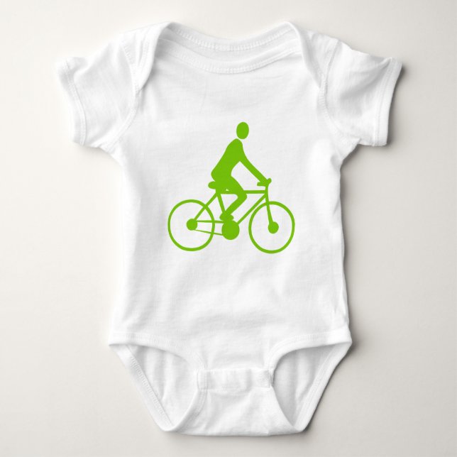Body Para Bebé Ciclismo - Verde marciano (Anverso)