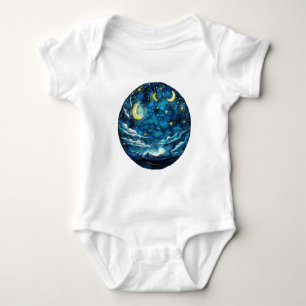Body Para Bebé Cielo Nocturno Estrellado con Lunas – Niños Celest