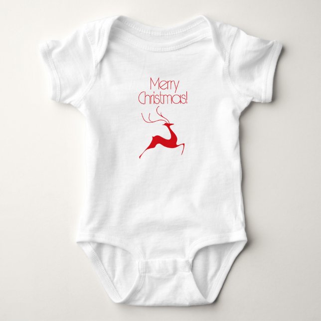 Body Para Bebé ciervo de Navidad (Anverso)