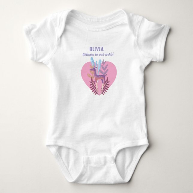Body Para Bebé ciervo lindo personalizado (Anverso)