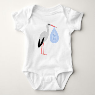 Body Para Bebé Cigüeña Bebé Niño Azul Adorable