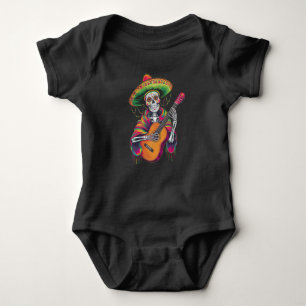 Body Para Bebé Cinco De Mayo Skeleton Skull Fiesta Guitar