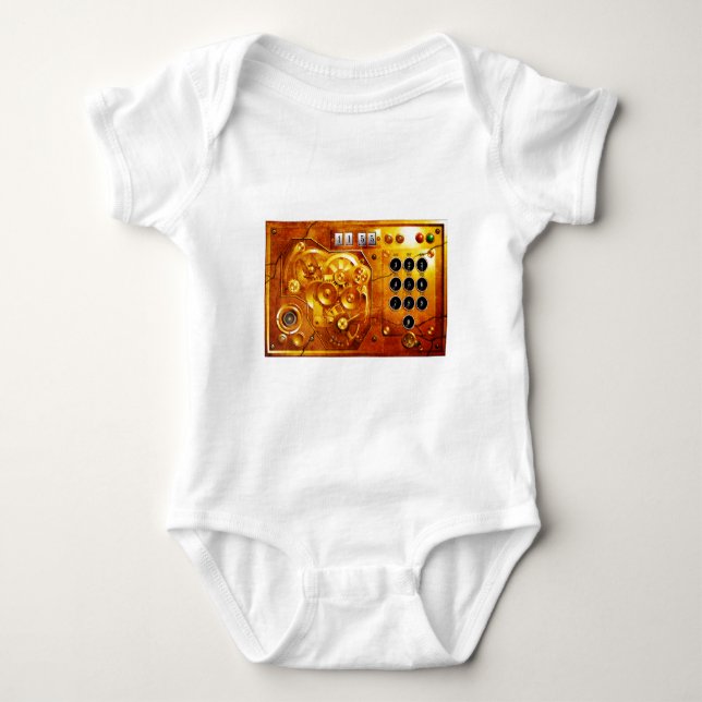 Body Para Bebé Cinco para las 12 reloj Steampunk Grunge (Anverso)
