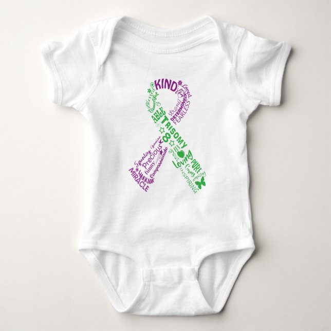 Body Para Bebé Cinta de la conciencia del Trisomy 8 (Anverso)