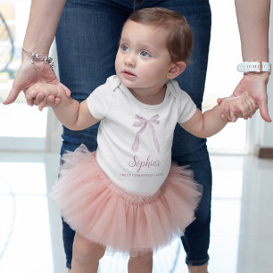 Body Para Bebé Cinta de lazo rosa Navidad del primer bebé persona