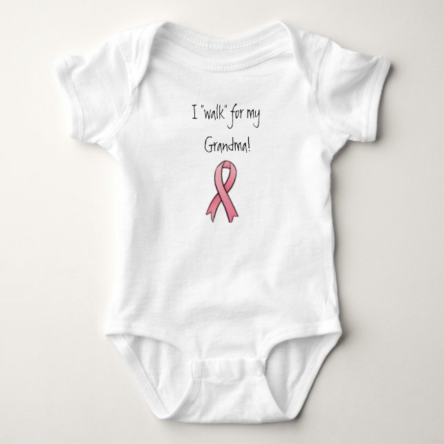 Body Para Bebé ¡cinta del cáncer de pecho, I "paseo" para mi (Anverso)