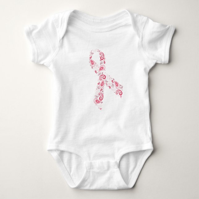 Body Para Bebé cinta rosada de Paisley (Anverso)