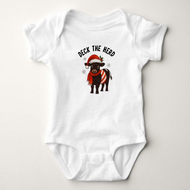 Body Para Bebé Cinturón de bebé de Navidad Beltie Farmer Belted G (Anverso)