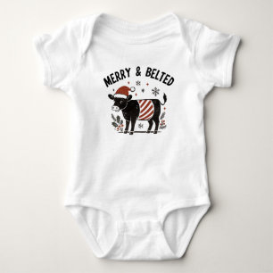 Body Para Bebé Cinturón de bebé de Navidad Beltie Vaca Galloway C