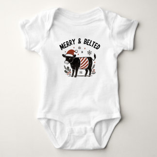 Body Para Bebé Cinturón de bebé de Navidad Beltie Vaca Galloway C