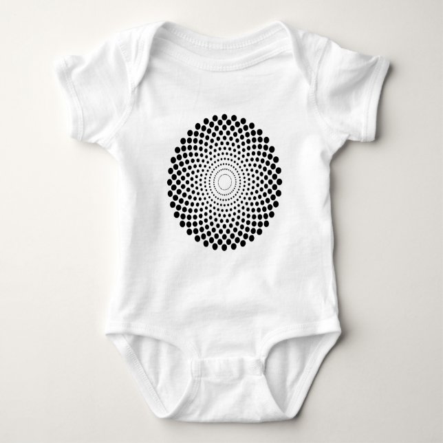 Body Para Bebé Círculo de semitono 02 - Negro (Anverso)