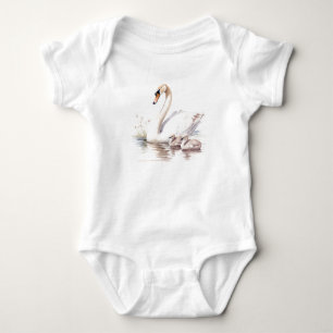 Body Para Bebé Cisnes de mamá y bebé, gansos, duchones, regalo de