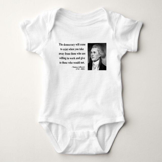 Body Para Bebé Cita 3b de Thomas Jefferson (Anverso)