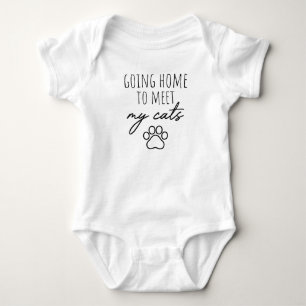 Body Para Bebé Cita de bebé que va a casa a conocer a mis gatos d