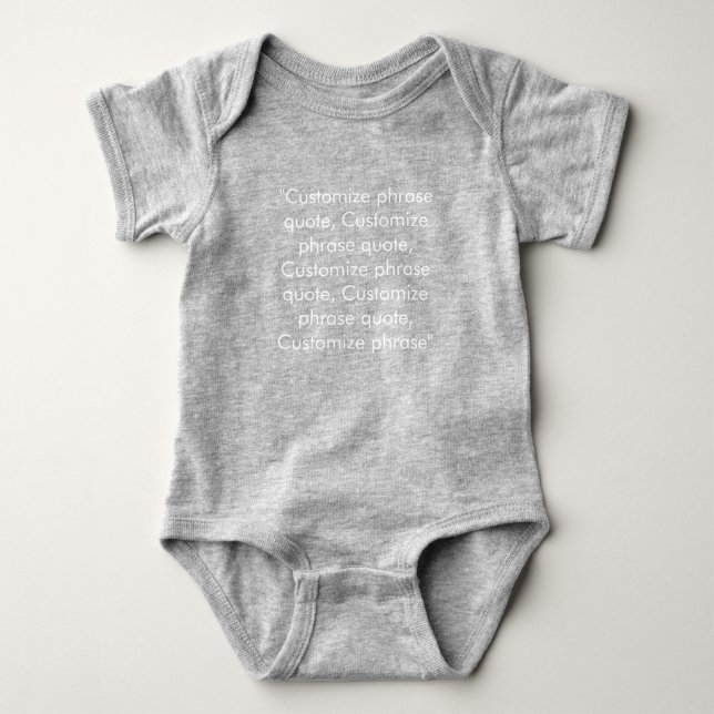 Body Para Bebé Cita de texto personalizado blanco elegante (Anverso)