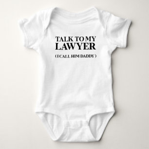 Body Para Bebé Cita Divertida de Bebé Habla con mi Abogado Papá A