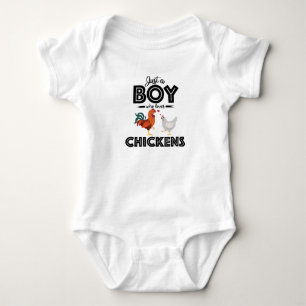 Body Para Bebé Cita: Sólo un chico que ama a las gallinas