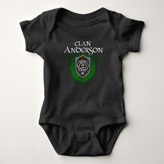 Body Para Bebé Clan Anderson Familia Escocesa Crest Tartan Baby  (Anverso)