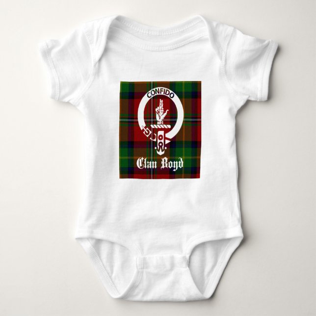 Body Para Bebé Clan Boyd Escudo Tartan (Anverso)