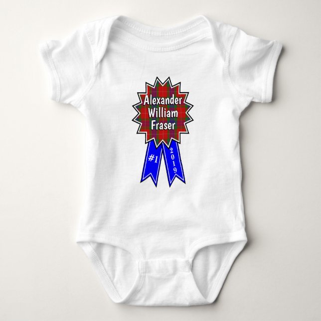 Body Para Bebé Clan Fraser #1 Cinta Azul Premio (Anverso)