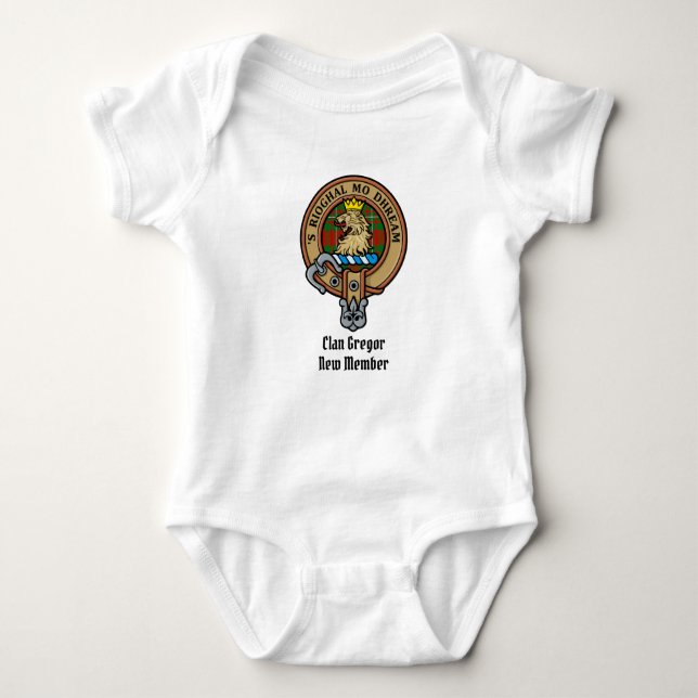 Body Para Bebé Clan Gregor Escudo sobre Tartán Baby Bodysuit (Anverso)
