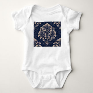 Body Para Bebé Clásica Damask Seamless Textura Victoriana