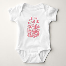 Body Para Bebé Classic Pink Happy Easter Bunny