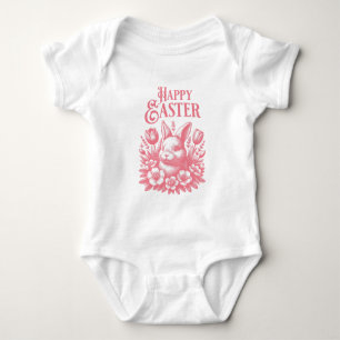 Body Para Bebé Classic Pink Happy Easter Bunny