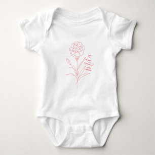 Body Para Bebé Clavel de Cumpleaños Personalizado de Enero