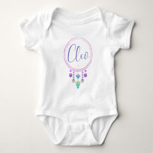 Body Para Bebé Cleo Name Revelar Chica Whimsical Cute Hippy Boho