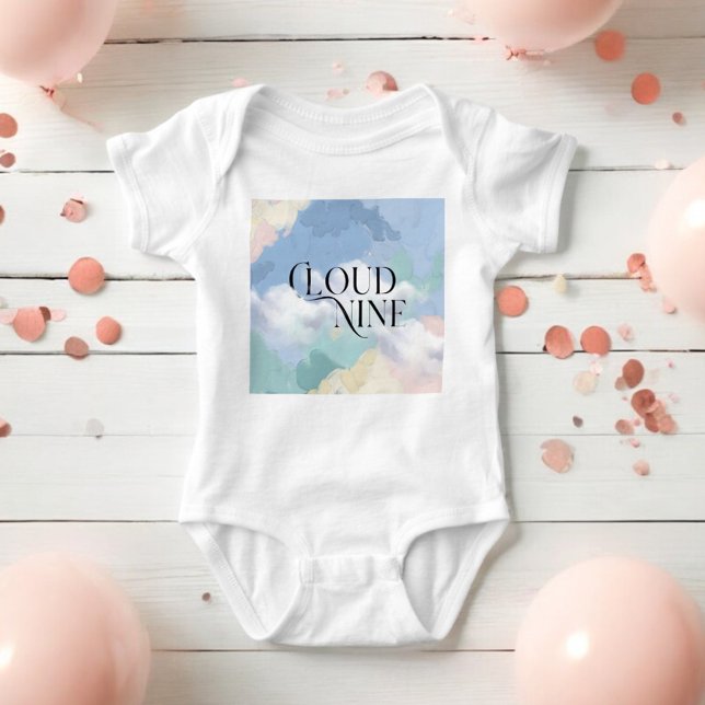 Body Para Bebé Cloud Nueve Elegante Pastel Baby Shower (Subido por el creador)