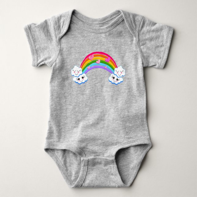 Body Para Bebé Clouds Rainbow Baby Bodysuit (Anverso)