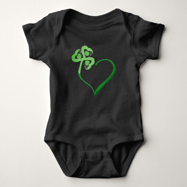 Body Para Bebé Clover Heart Baby Bodysuit (Anverso)