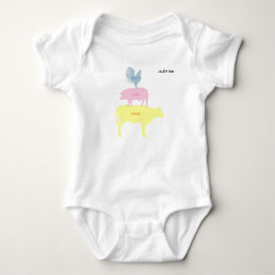 Body Para Bebé cluck, oink, moo Personalizable
