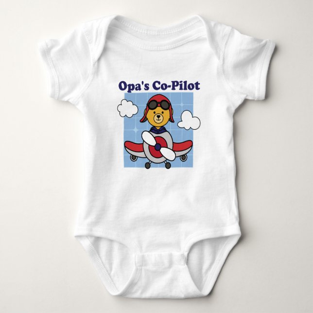 Body Para Bebé Co-Pilot de Opa - Avión con micrófono (Anverso)