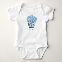 Body Para Bebé Coastal Blue Hydrangea Chinoiserie Nantucket Baby 