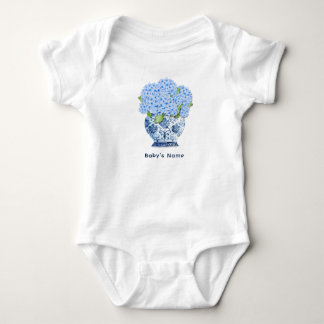 Body Para Bebé Coastal Blue Hydrangea Chinoiserie Nantucket Baby 