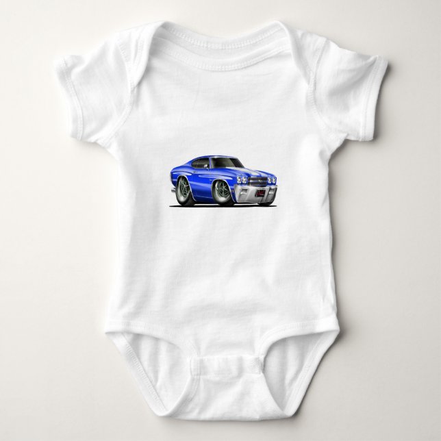 Body Para Bebé Coche Azul-Blanco 1970 de Chevelle (Anverso)