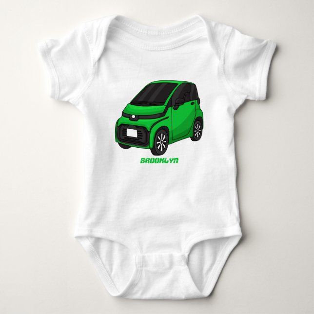 Body Para Bebé Coche de pequeño tamaño verde (Anverso)