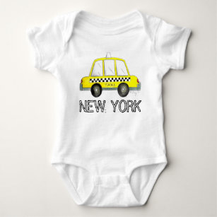 Body Para Bebé Coche de taxi amarillo a cuadros en Nueva York