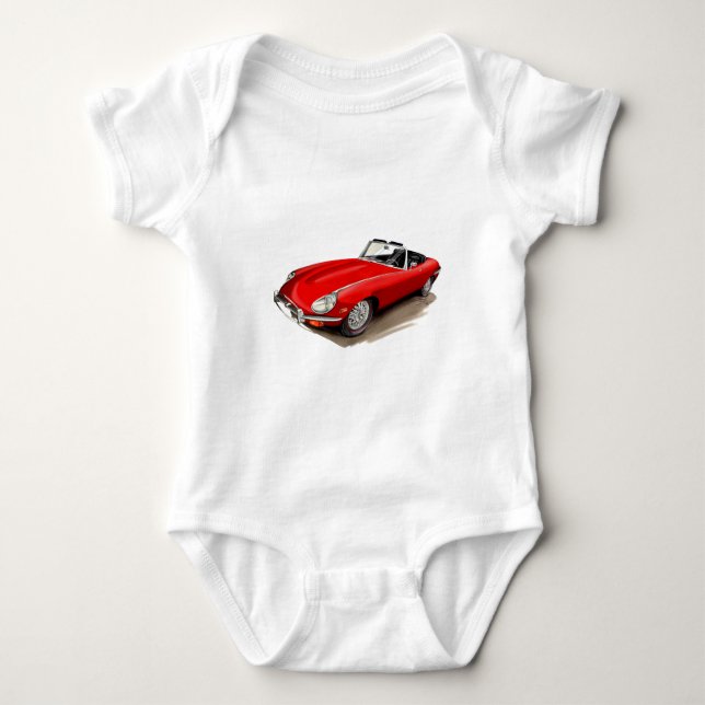Body Para Bebé Coche del rojo de Jaguar XKE (Anverso)