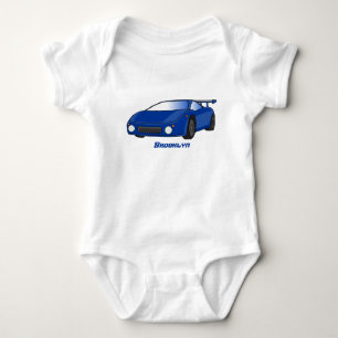 Body Para Bebé Coche deportivo azul con ilustración de alerón