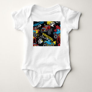 Body Para Bebé Coche Monstruo: Patrón Abstracto Infantil