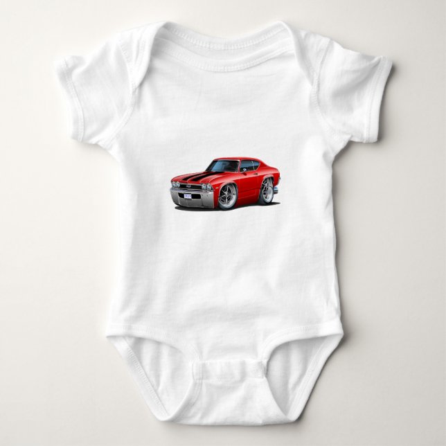 Body Para Bebé Coche negro rojo 1968 de Chevelle (Anverso)