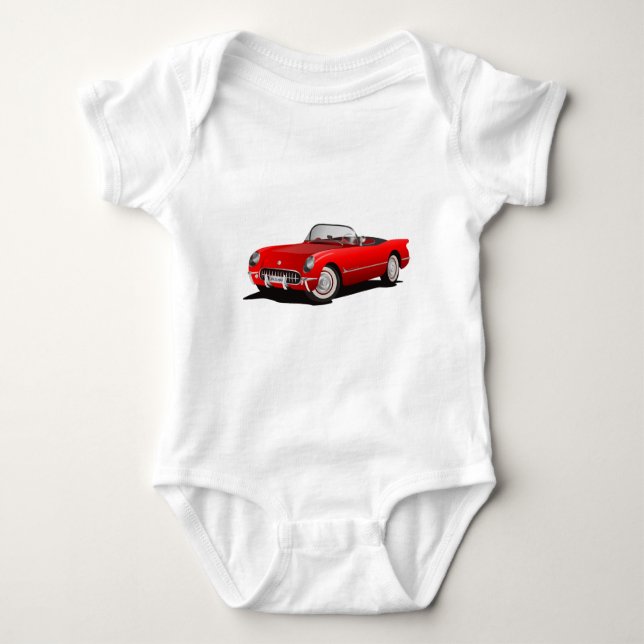 Body Para Bebé coche rojo clásico (Anverso)