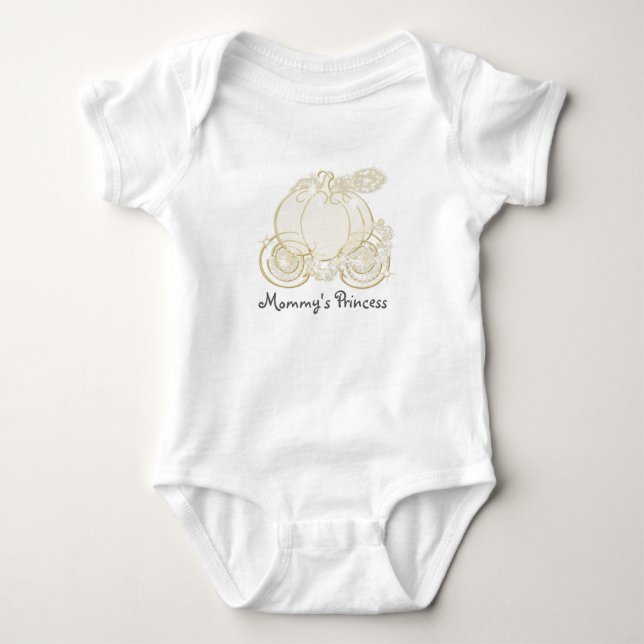 Body Para Bebé Cochecito de Cenicienta Bebé Personalizado de Una  (Anverso)