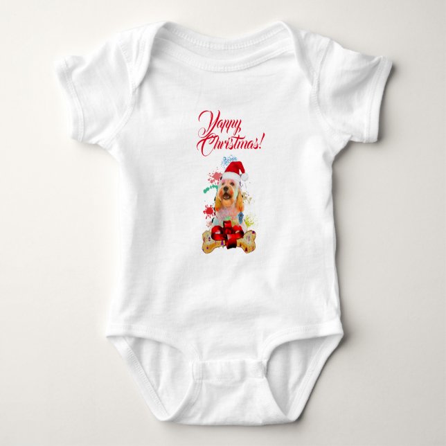 Body Para Bebé Cockapoo Perro Navideño Monísimo Personalizable Ya (Anverso)