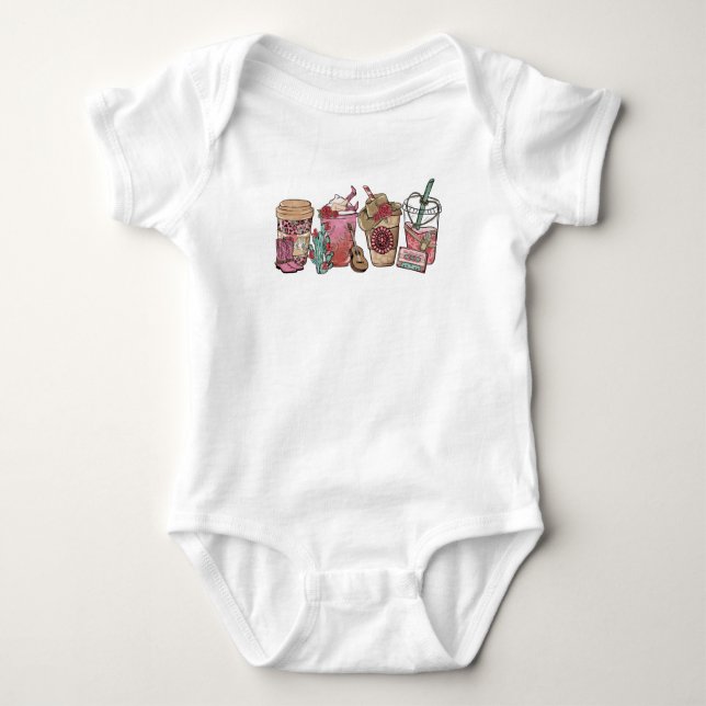 Body Para Bebé Coffee Lover Western Cowboy Theme Baby (Anverso)