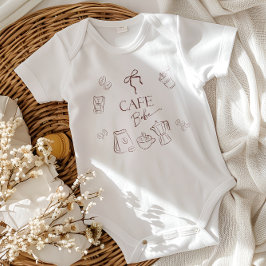 Body Para Bebé Coffee Theme Cafe Bebe Brewing Bow Baby Shower